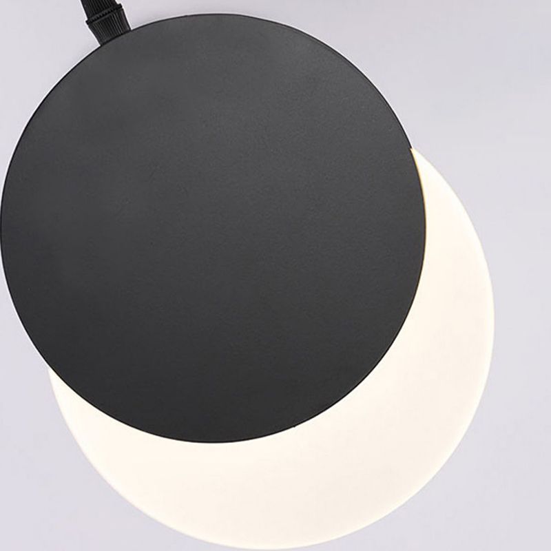 Contemporary Wall Sconce Circle Sconce Lighting in Black for Bedroom