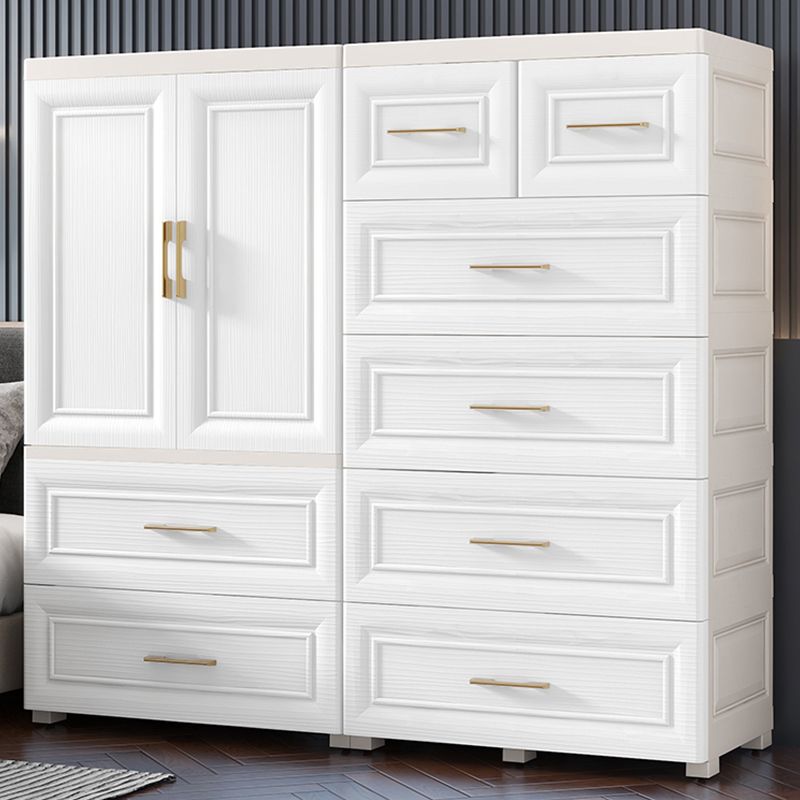 White Plastic Contemporary Storage Cabinet Interior Cabinet for Bedroom