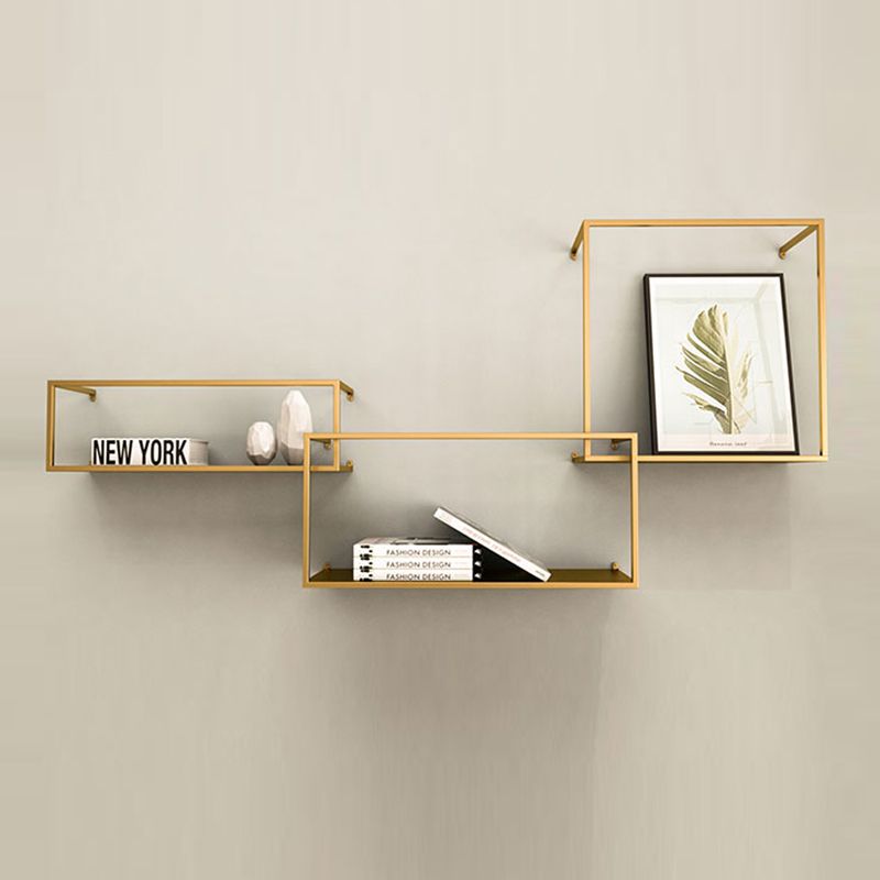 Metal Floating Bookcase Modern Style Wall Mounted Bookshelf for Home Office