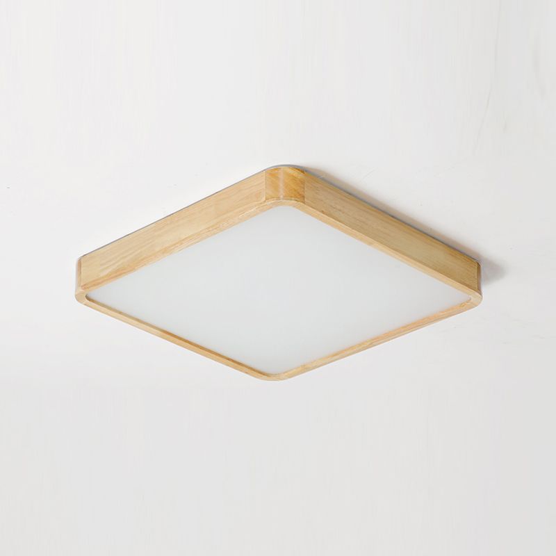 Plafonnier LED encastré en bois, luminaire de plafond simple pour chambre à coucher
