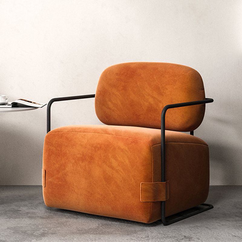 26.77" Wide Metal Arm Chair Velvet Accent Armchair for Bedroom