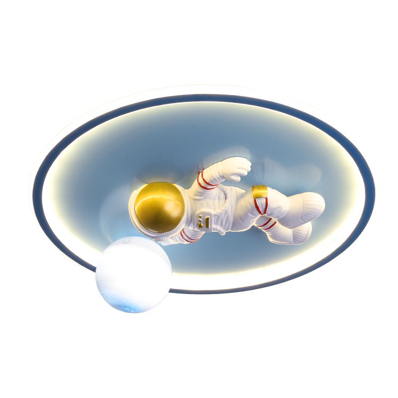 Luz de techo empotrada de 1 luz de metal con montaje empotrado LED de dibujos animados circulares para habitación infantil