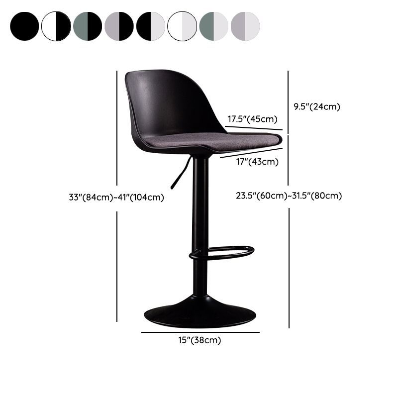 Industrial Fabric Bar Stools Swivel Adjustable Height Bar Stool with Footrest