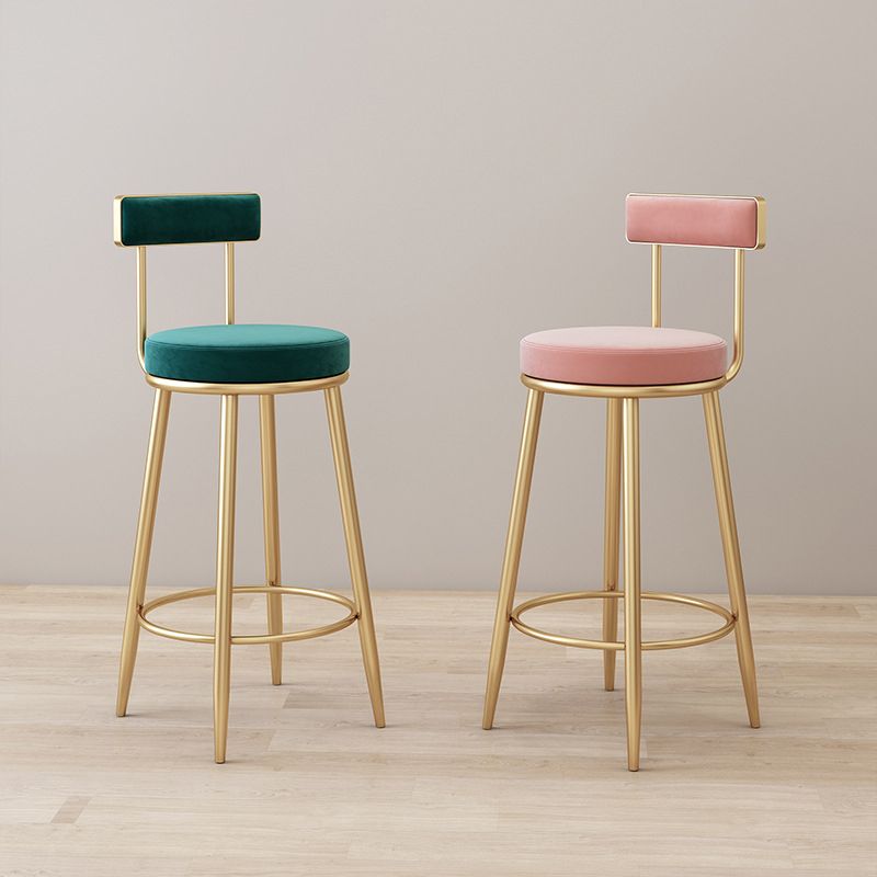 Modern Style Upholstered Counter Stool Round Living Room Bar Stool