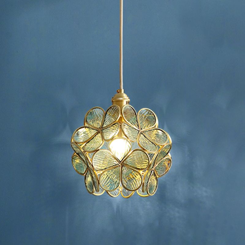 Verre Sphérique Shade Hanging Lights Modern Style 1 Tête Hanging Mount Fixture For Dining Room