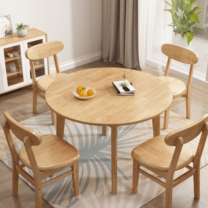Table à manger rectangulaire ronde table à manger en bois massif en bois de couleur pour la maison