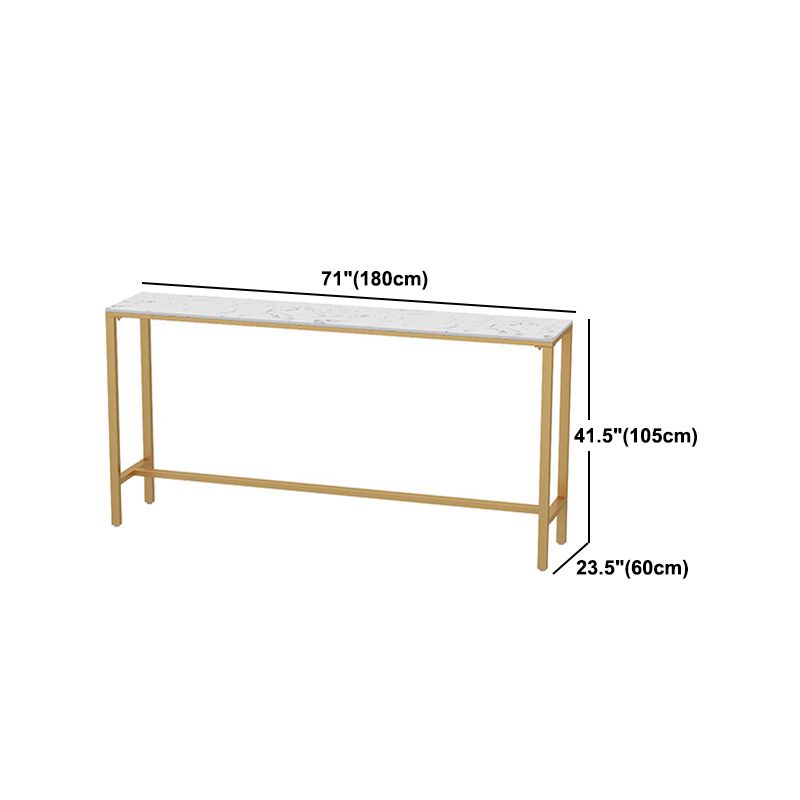 Glam Style Bar Table Faux Marble Bar Dining Table for Living Room