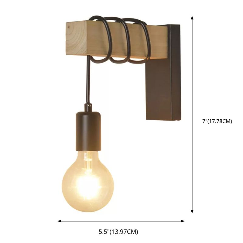 Lampada del braccio di oscillazione lampada in stile minimalista creativo 1 legno 1 flione di luce