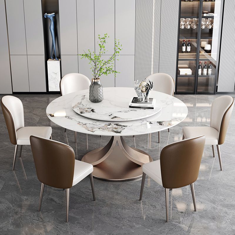 Modern 1/4/7 Pieces Dining Table Set with Sintered Stone Top Stainless Steel Dinette Set