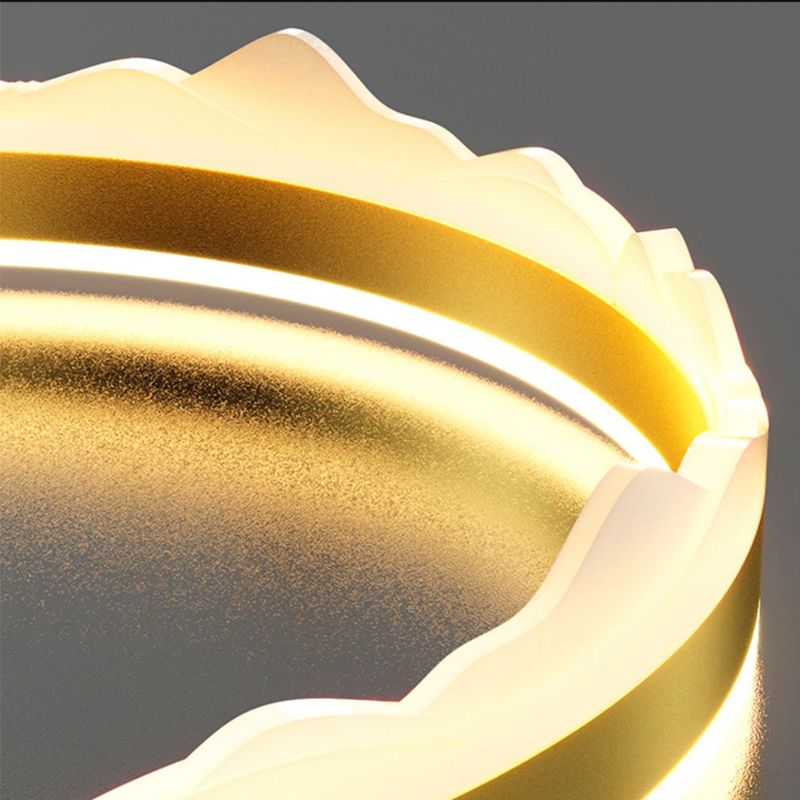 Contemporary Circle Flush Light Fixture Metal 1 Light Flushmount Lighting