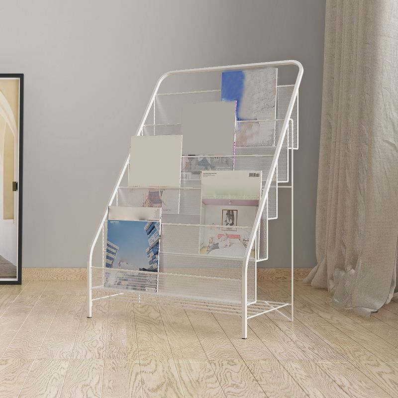 Standard Closed Back Bookshelf Metal Contemporary Bookcase with Shelves