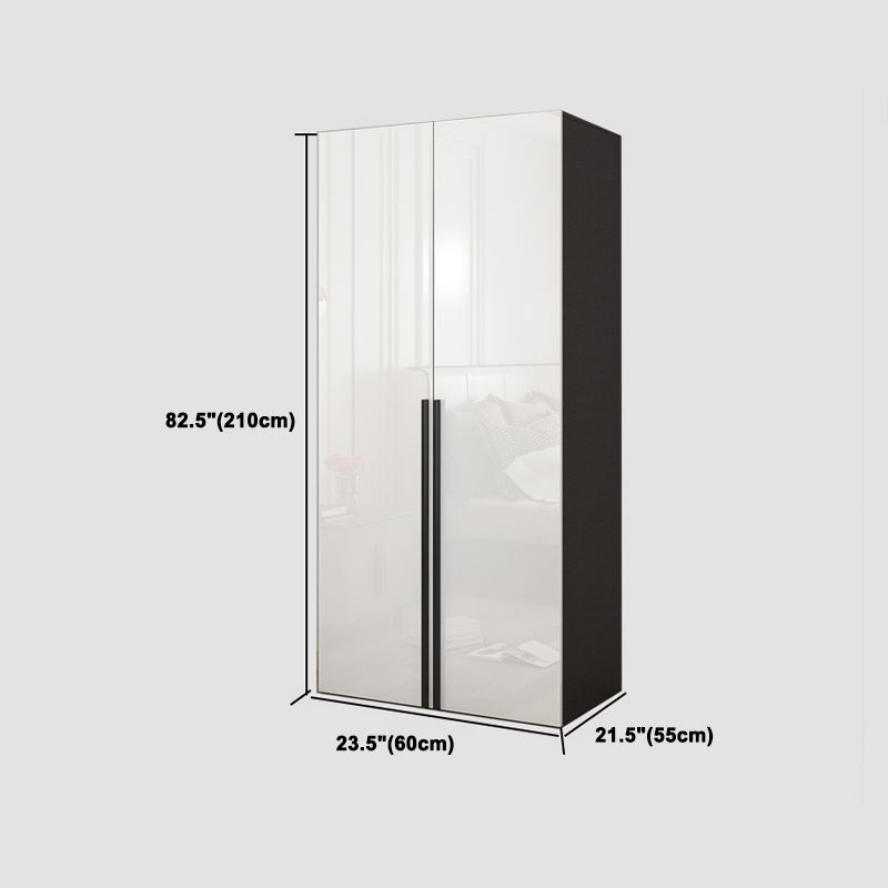 Mirrored Finish Wardrobe Armoire Modern Style Engineered Wood Wardrobe