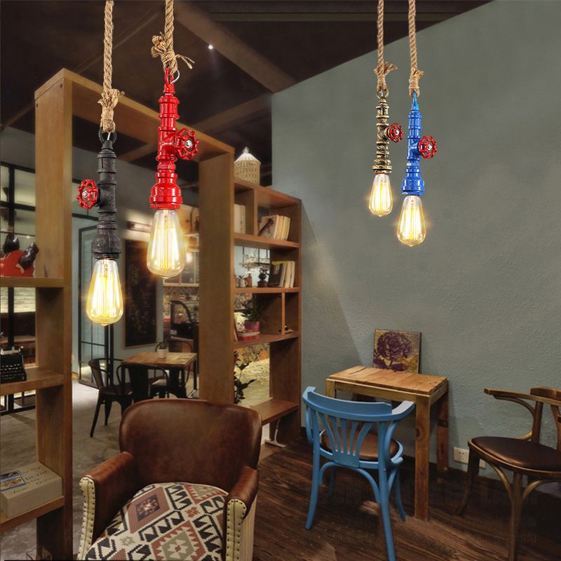 5-kleuren optionele industriële stijl hangende lichte creatieve waterpijp modellering metalen verlichting hanger voor restaurant coffeeshop