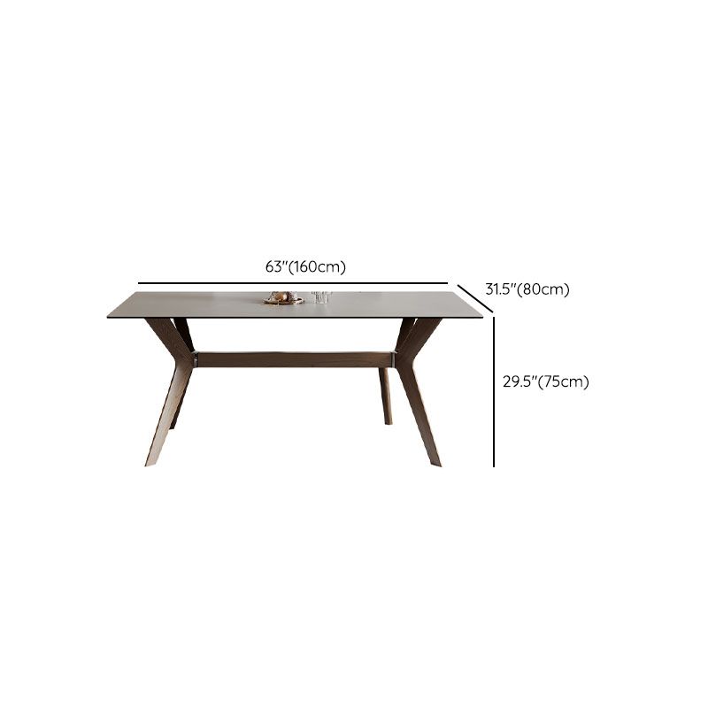 Rectangle Modern Dining Table Sintered Stone Dinner Table for Dining Room