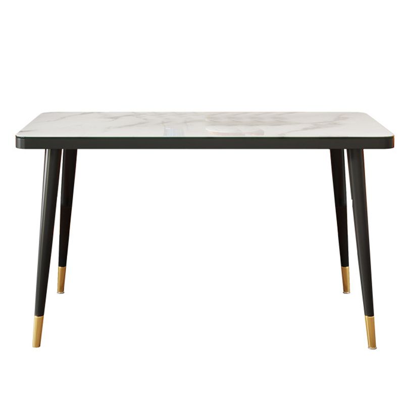 Slate and Metal Table Modern Minimalist Home Rectangular Dining Table
