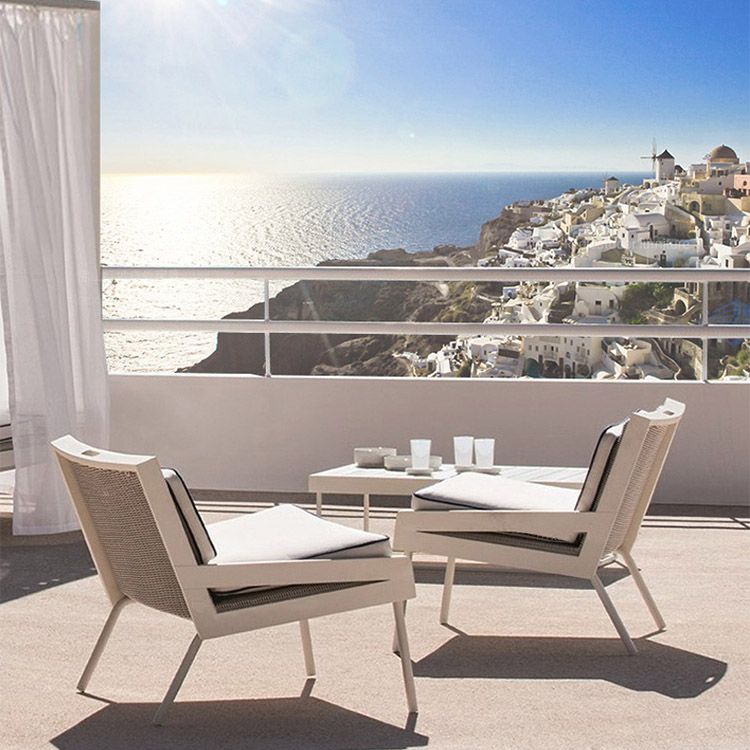 Industrial Metal Patio Sofa Water Resistant Outdoor Patio Sofa