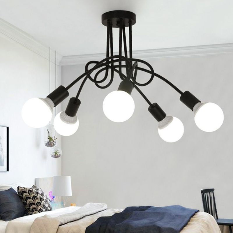 American Flushmount Light Retro Industrial Style Iron Elbow Simple Creative Restaurant Bedroom Study Coffee Shop Lamps