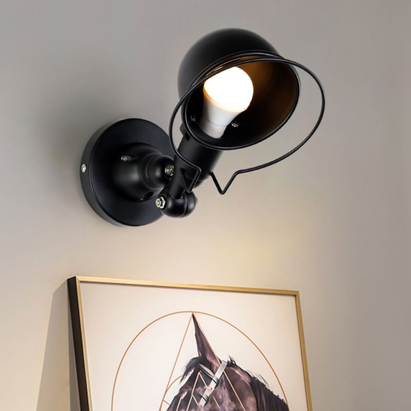 Modern Wall Sconce Dome Shape Wall Light with Metal Shade for Living Room