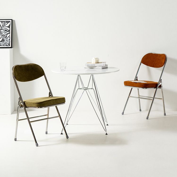 Chaises d'appoint de salle à manger pliantes de style industriel Chaises de salle à manger rembourrées sans accoudoirs (Ensemble de 2)