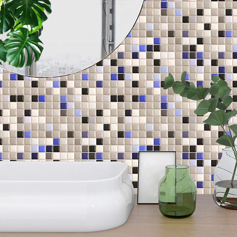 Mosaics Effect Peel off Wallpaper Panel Set PVC Contemporary Wall Art for Washroom