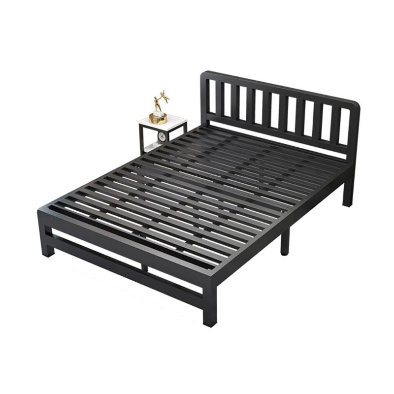 Contemporary Metal Bed Frame Solid Color Slat Bed with Custom Gold Legs