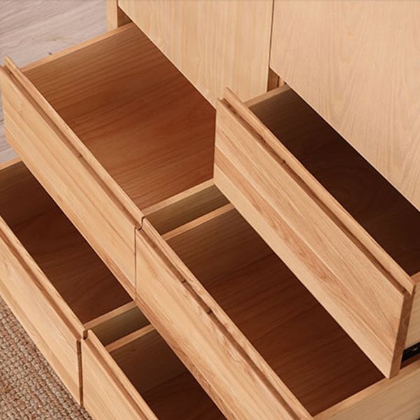 Modern Solid Wood Wardrobe Freestanding Bedroom Wardrobe with Legs