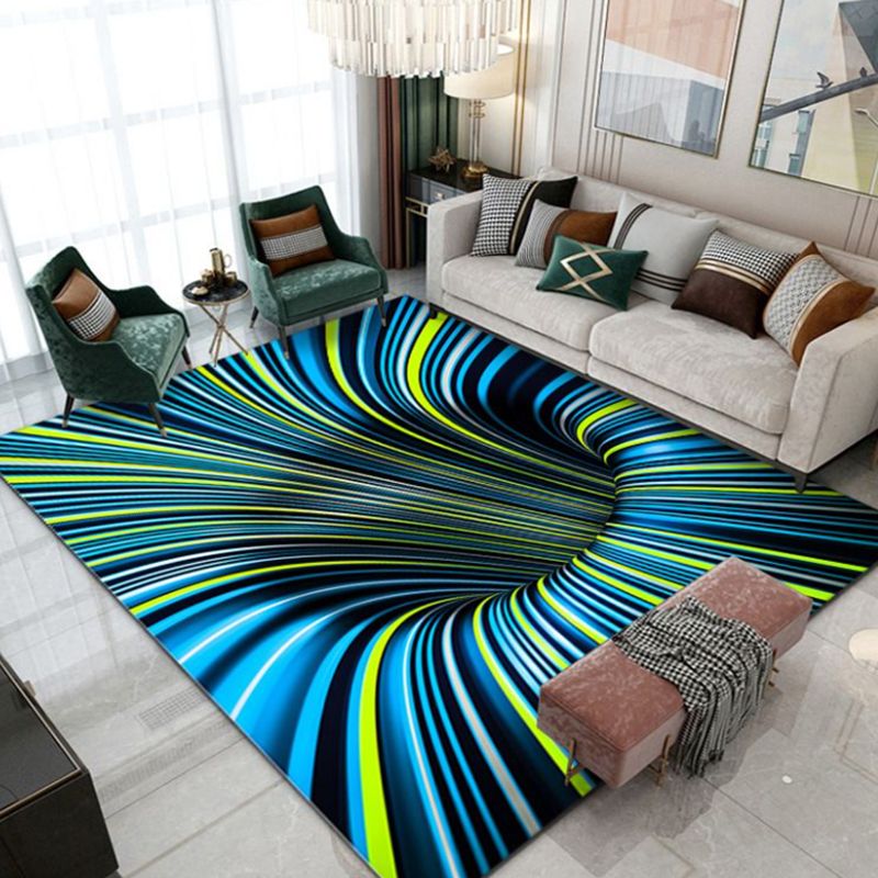 Yellow Modern Carpet Polyester Graphic Carpet Non-Slip Backing Carpet for Living Room