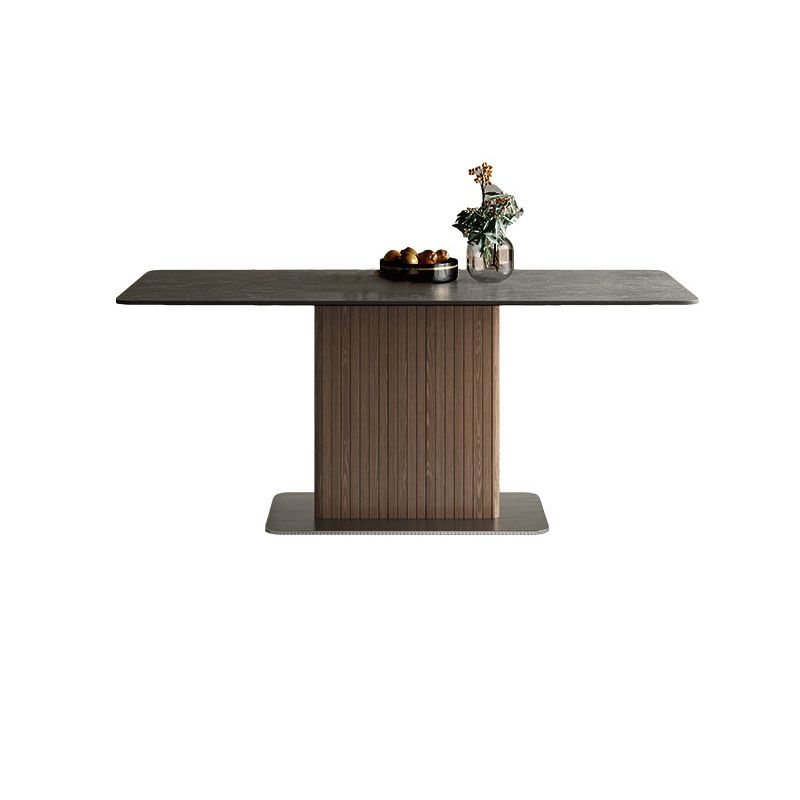 Industrial Kitchen Dinner Table Rectangle Pedestal Dining Table