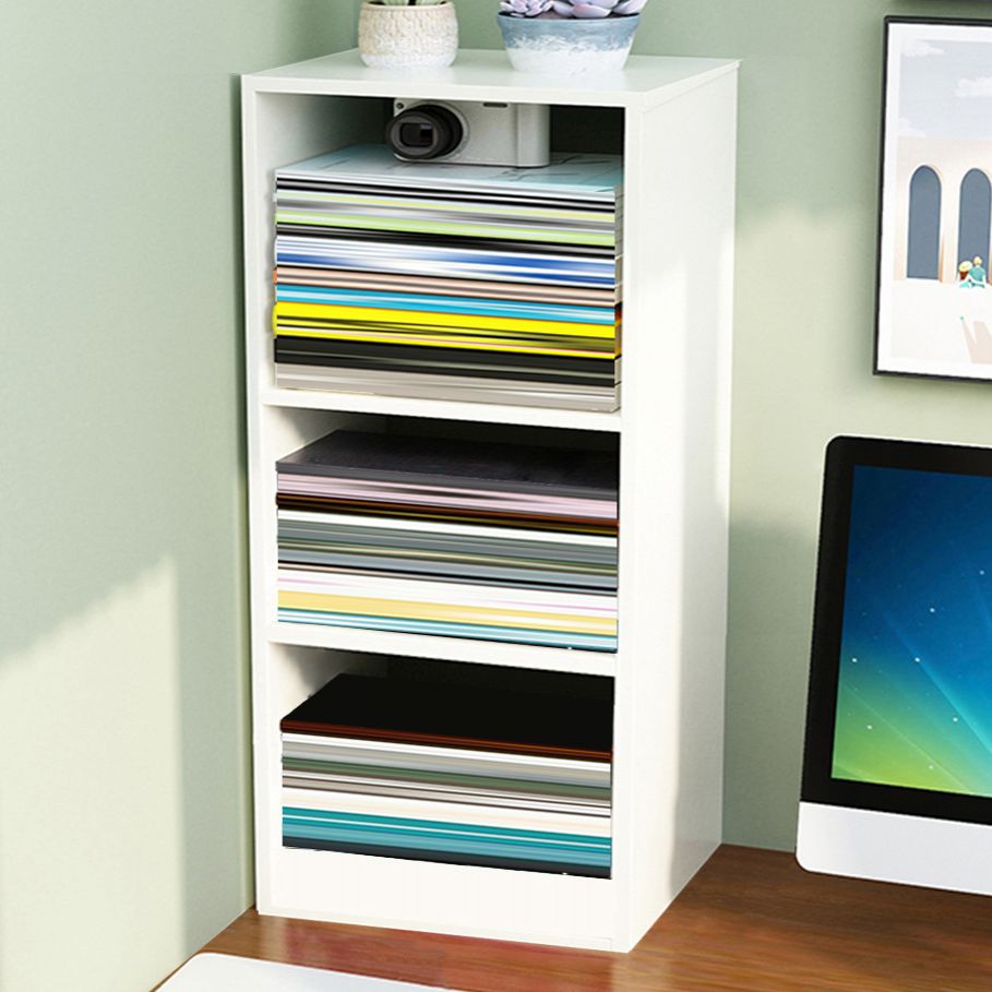 Contemporary Closed Back Book Shelf Engineered Wood Office Bookcase with Shelves