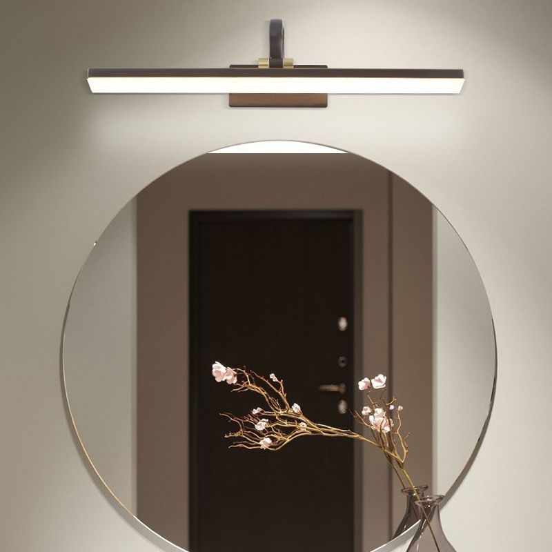 Luce murale a specchio in metallo a forma lineare moderna illuminazione montata a parete singola