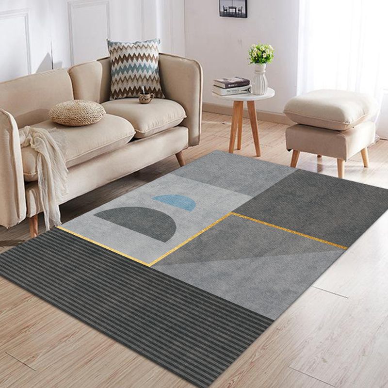 Moderne woonkamer tapijt geometrisch patroon polyester gebied tapijt niet-slip achterste backing area tapijt
