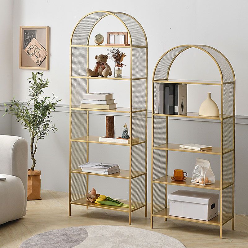 Modern Metal Bookcase Standard Vertical Open Shelf Bookshelf