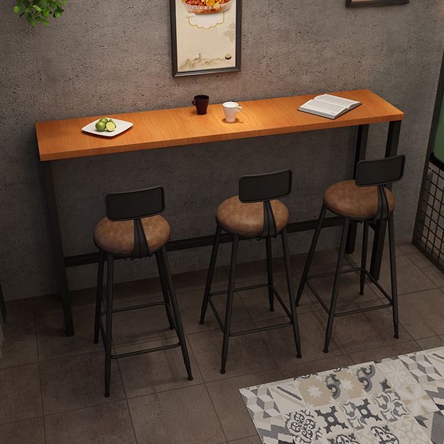 Industrial Rectangle Solid Wood Bar Table Set 1/3/4 Pieces Counter Table with High Stools