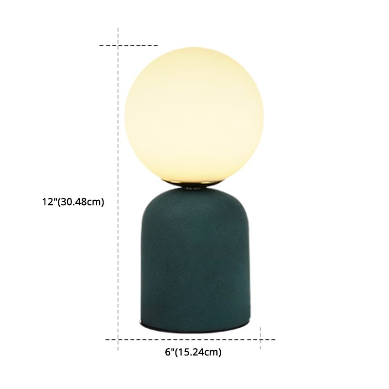 11,8 "in altezza lampada da tavolo a led in stile moderno Globe Glass Shade Ceramics Ceramics Base Light per camera da letto