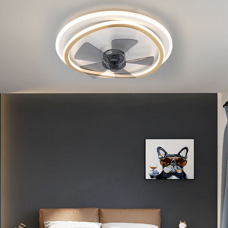 Weißer und goldener geometrischer Lüfter Licht Nordic Style LED Metal Semi Flush Deckenleuchte