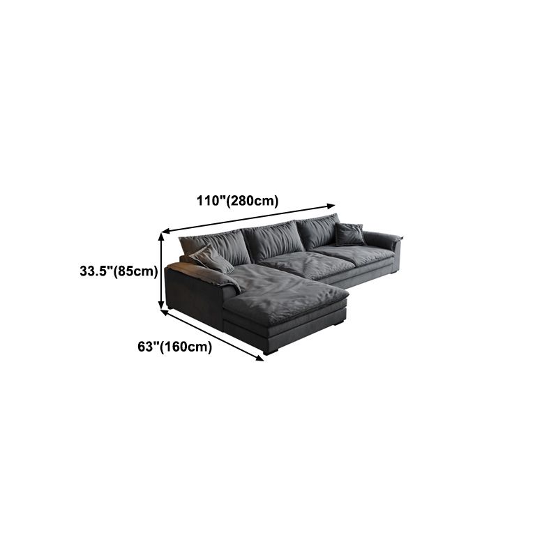 Contemporary Loose Back 33.46" H Sofa Pillow Top Arm Sofa & Chaise