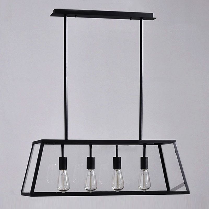 Vetro 4 luci isola a ciondolo luci trapezoids industrial isola lampade per bar