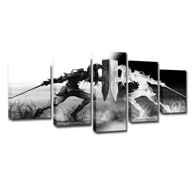Legend of Zelda Game Canvas Grey and White Kids Wall Art Decor for House Interior