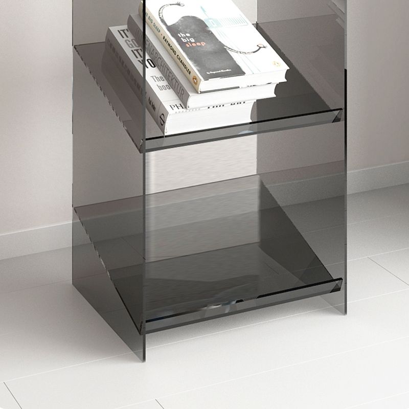 Modern Style Bookshelf Open Back Standard Acrylic Bookcase with Shelves