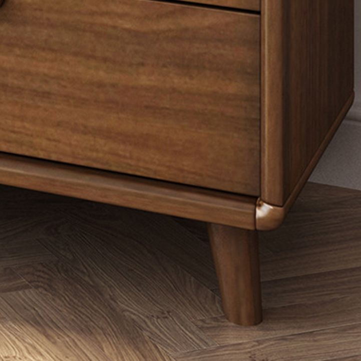 Soft Close Drawers Mid-Century Modern Chest Squared Legs Accent Chest in Brown