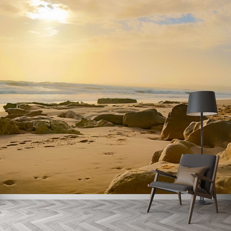 Sandy Beach Mural Decal for Home Custom Wall Covering Living Room, Customized Size