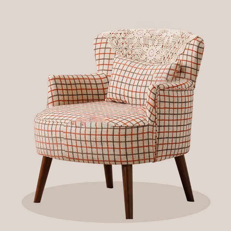 Fabric Wooden Lounge Chair Arms Included Side Chair for Living Room