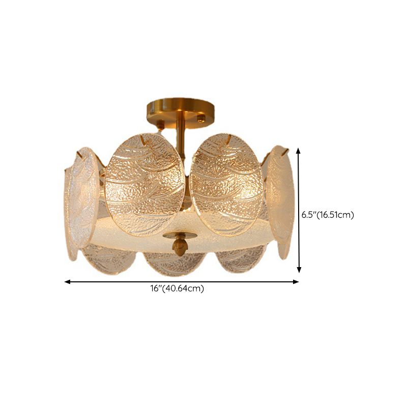 Contemporary Ceiling Lamp Round-shaped Glass Flush Mount Light Fixture