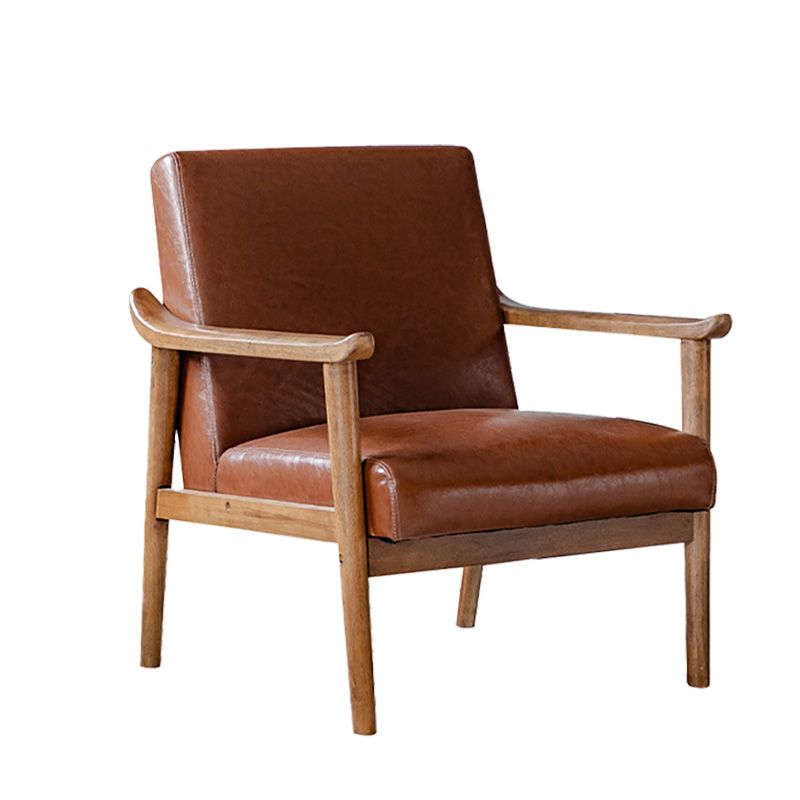 Solid Wood Side Chair Stain Resistant Lounge Chair for Living Room