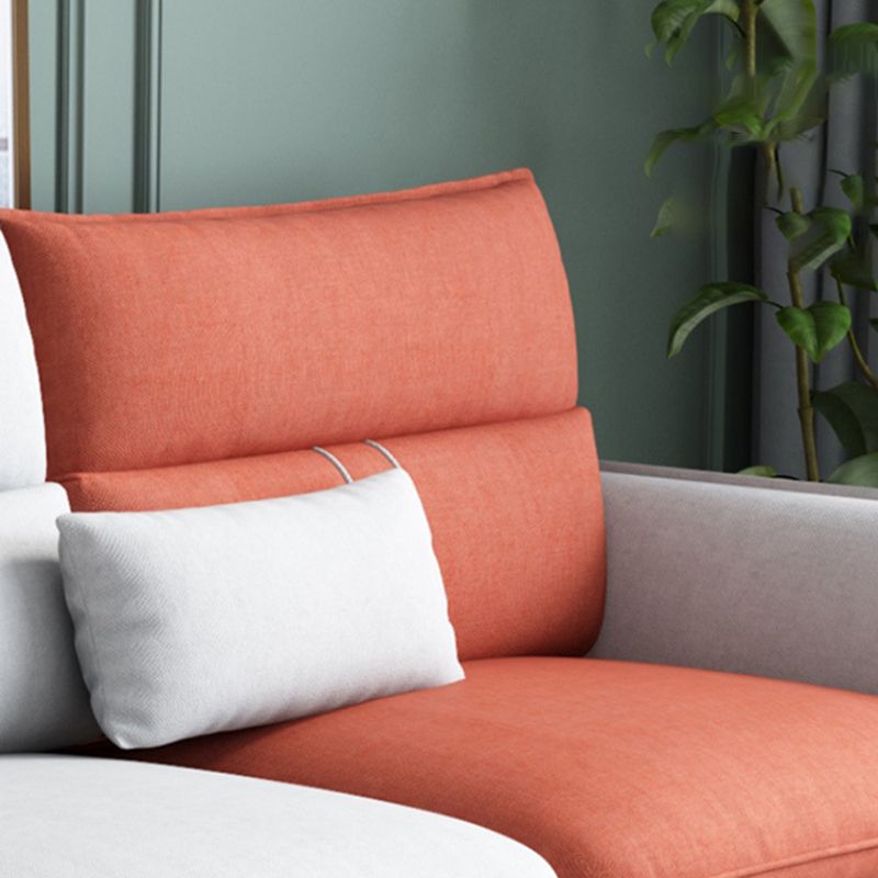 Contemporary Flared Arm Stationary Living Room Cushions Sofa Chaise