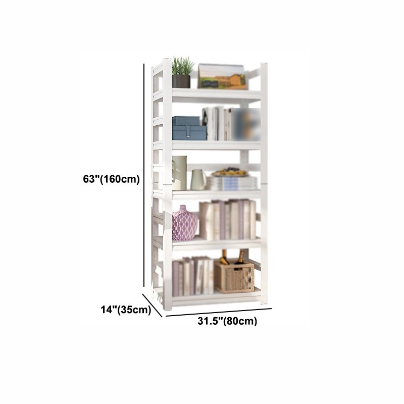 Modern Style Steel Bookshelf White Etagere Shelf Bookcase for Study Room
