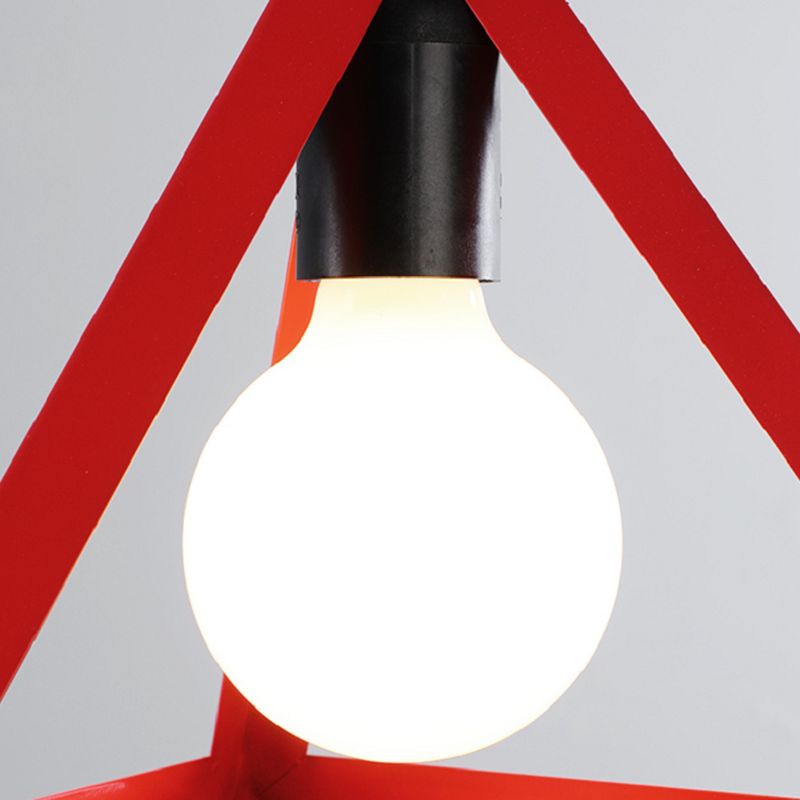 Simple Iron Ceiling Light Industrial Style Geometry Colorful Pendant Lamp for Houseroom