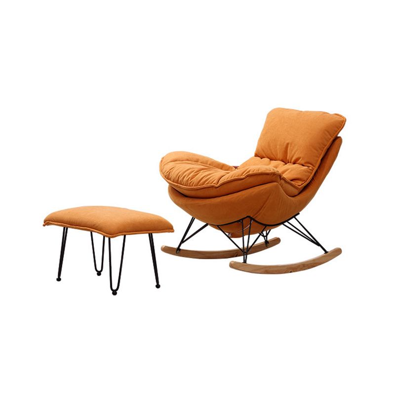 Modern Style Rocker Chair Metal Frame Spindle Cushions Rocker Chair with Ottoman