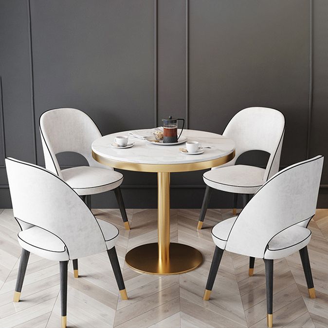 Nordic Sintered Stone Dining Room Set Standard Height with Pedestal Base Dining Furniture