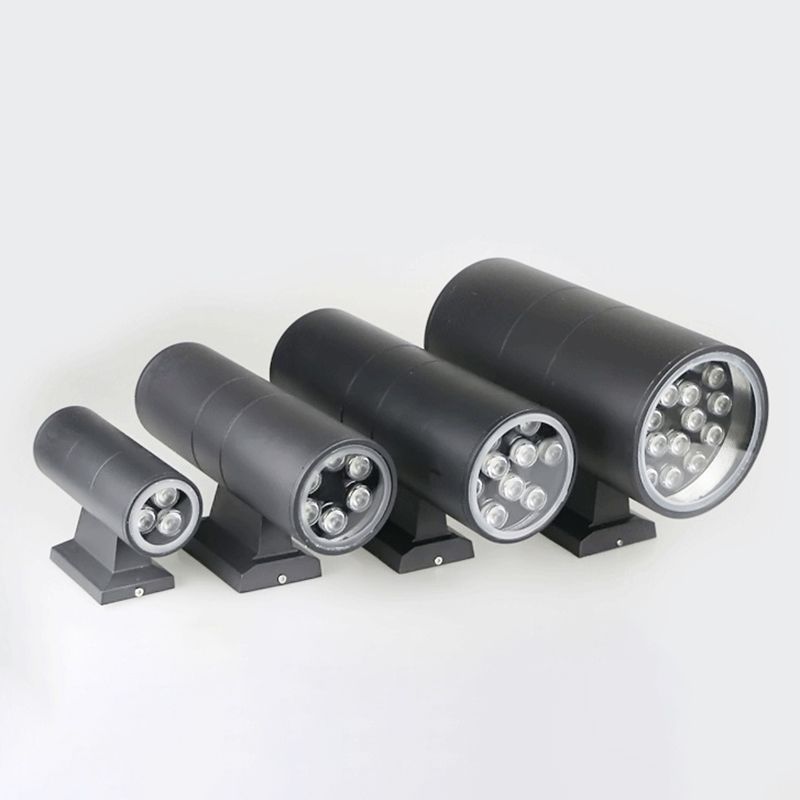2 Light Cylindrical Wall Sconce Modern Style Metal Wall Lighting for Outdoor